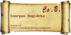 Cserpes Boglárka névjegykártya